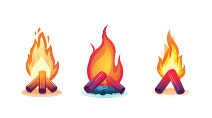 Stages of pixel fire ignition and extinction. Gaming pixel fire, explosion, flames Steps of pixel flame ignition and extinguishing