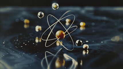 Wall Mural - The hydrogen atom, the simplest form of an atom, has just one proton and one electron, illustrating the basic principles of atomic structure.