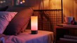 © wicha - The touch-sensitive bedside lamp features multiple color settings, allowing you to create the perfect ambiance for any mood or occasion.