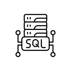 Wall Mural - SQL programing outline icons, minimalist vector illustration ,simple transparent graphic element .Isolated on white background