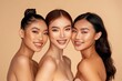 © Anatolii Rymarchuk - Natural Women. Beauty, Skin Care and Cosmetic Concept. Perfect Face Skin and Makeup for Beautiful Smiling Women Models