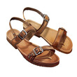 © Rohit k  - Brown Leather Sandals With Buckles, Isolated on a Transparent Background, Graphic Resource