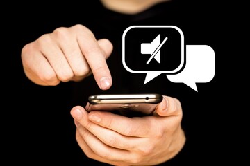 silent mode icon activated on app