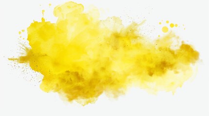 Wall Mural - Modern realistic isolated yellow watercolor splash effect for background decoration and covering.