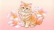 © MCT_Gallery - lovely cat,rose and cat,cat and rose,warm cat,valentine cat,cat hug day,happy cat,white pink rose