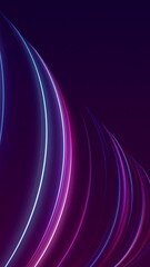 Wall Mural - vertical video - stylish technology background with glowing pink and blue curved neon lines and copy