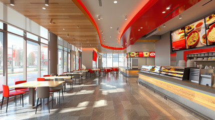 Wall Mural - Modern fast food cafe