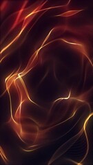 Wall Mural - vertical video - gently flowing and rippling golden glowing digital fractal light wave background an