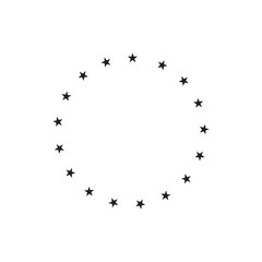 Wall Mural - stars in circle icon on white background. stars in circle design for diagram, infographics, chart, presentation, app, UI. flat style. stars border frame symbol. European Union sign.