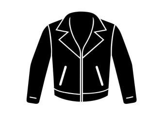 Sticker - Leather Jacket Vector Silhouette Illustration, casual clothing, Classic biker jacket