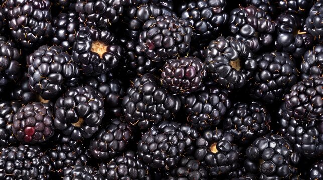 ripe washed blackberries generative ai