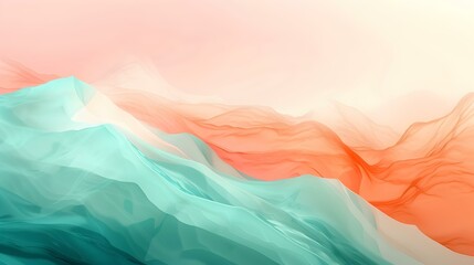 Poster - Gradient mint to peach smooth banner