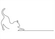 © Zorna - Silhouette of abstract cat in one continuous line drawing. vector illustration