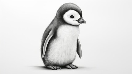 Wall Mural - penguin on a white background