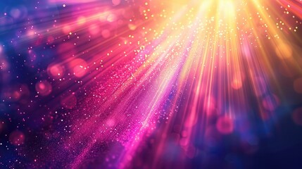 Wall Mural - abstract shine glow background with radiant light beams and bokeh effects, creating a vibrant and dy