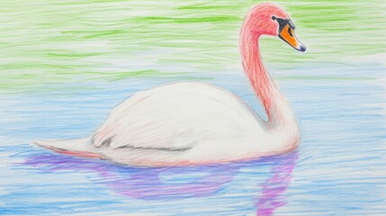 Canvas Print - A simple drawing of a swan