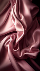 Wall Mural - Abstract beautiful silky chiffon texture, luxury liquid wavy satin cloth, soft fabric, vertical. Generative AI