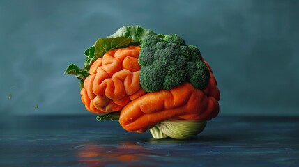Wall Mural - Brain made from vegetables