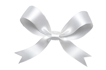 Wall Mural - white ribbon bows on a transparent background