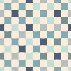 Wall Mural - Seamlss vector checkered pattern. Retro chaotic colored chess board