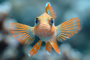 Freshwater small fish on nature background. Macro photo, close up. Wildlife concept