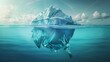 © Maxim Borbut - An iceberg hovering in the ocean with visible and submerged parts. Illustration based on a 3D rendering.
