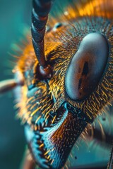 Canvas Print - A detailed view of a bug's facial features