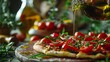 © Bijac - appetizing pizza with olive oil drizzle culinary food photography