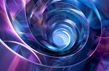 Wall Mural - Design layout for web, banners, flyers, posters. Fluid geometric figures in the shape of swirls on colorful gradient background. 3D render.
