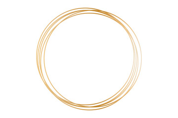Wall Mural - set of hand drawn golden circles and ovals. highlight circle frames. ellipses in doodle style. vecto