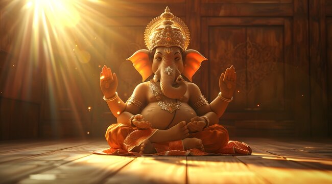 animation in the style of Lord Ganesha
