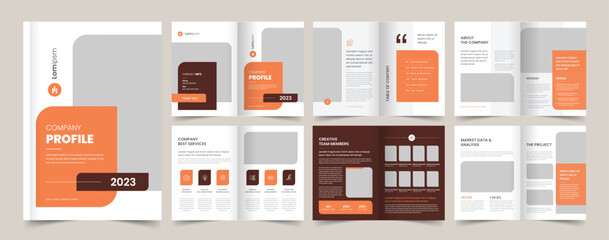 Wall Mural - Company Profile Layout, Annual Report, Business Template