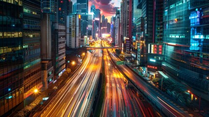 Wall Mural - traffic at night