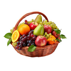 Poster - fruit basket isolated on white