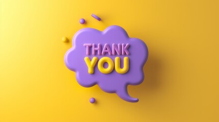 Wall Mural - The colorful thank you bubble