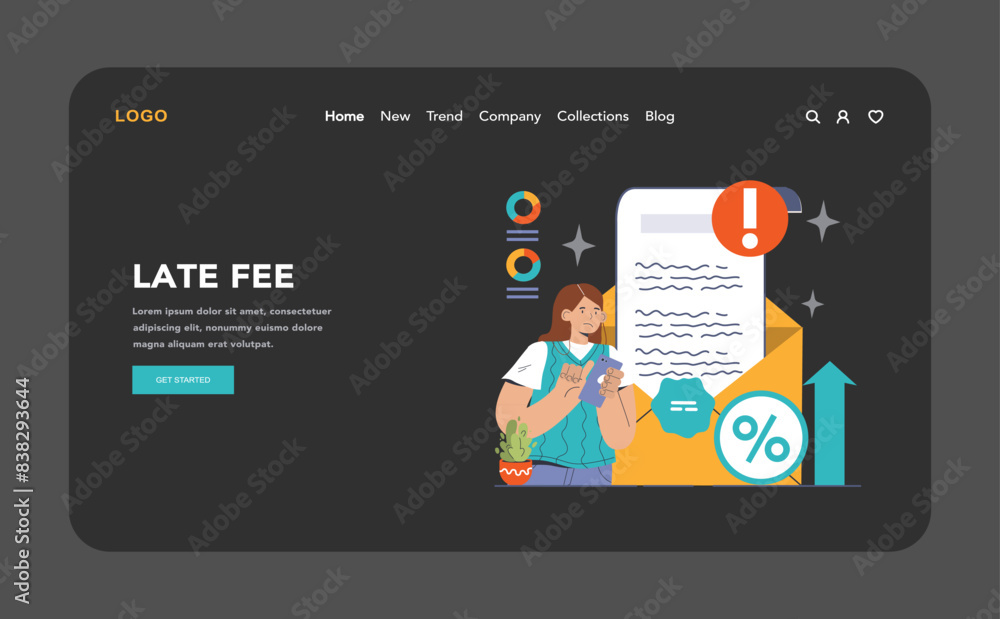 Financial Penalty concept. Flat vector illustration
