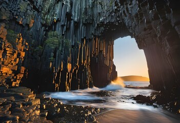 Poster - A view of Fingals Cave in Scotland