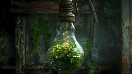 Wall Mural - plants in the bulb