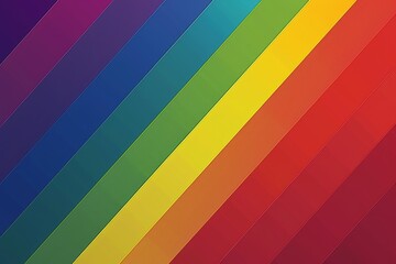 Poster - Striped rainbow background in vibrant colors creating a visually striking pattern ideal for themes of pride diversity and inclusivity in modern digital design