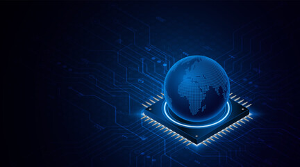 Aufkleber - Global connection network background. World map. High-speed internet technology concept or fast wireless data transmission. modern internet network connection technology background