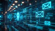 © Level UP - Futuristic Email Marketing Automation on Transparent Holographic Screens