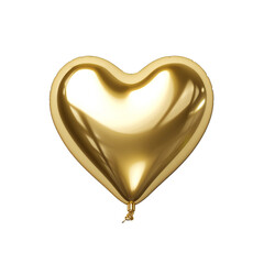 Wall Mural - gold baloon heart on an isolated white background