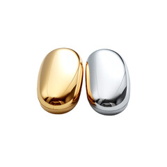 Wall Mural - gold and silver pill isolated on white