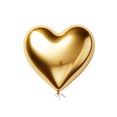 Wall Mural - gold baloon heart on an isolated white background