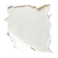 Isolated Ivory Torn Paper with Transparent Background