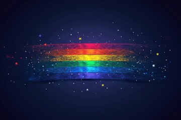Wall Mural - abstract rainbow light spectrum on dark background symbolizing lgbtq pride and unity in a vibrant an