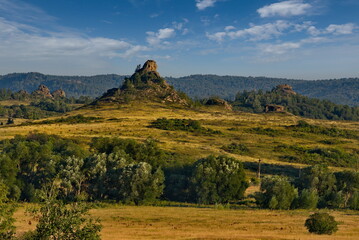 Wall Mural - South of Western Siberia, Altai Krai. Bizarre rocky outcrops on the boundless steppes of Altai around Kolyvan Lake, located near the border with Kazakhstan.