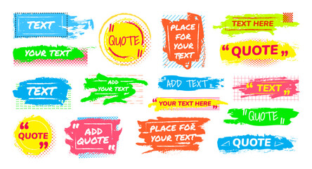 Wall Mural - quote box. text bubble. speech dialog border for comment or quotation tag. chat memo note sticker. g