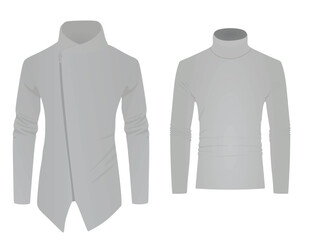 Canvas Print - Long sleeve t shirt and jacket. vector