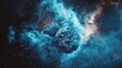 © Maxim Borbut - On a space background, dynamic global warming causes ocean dust to decay into blue powder.